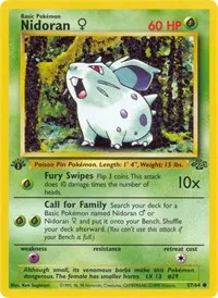 A picture of the Nidoran F Pokemon card from Jungle